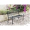 Gardenised Steel Outdoor Patio Garden Park Seating Bench with Cast Iron Scrollwork Backrest, Front Porch Yard Bench Lawn Decor QI003772 - alternate 3